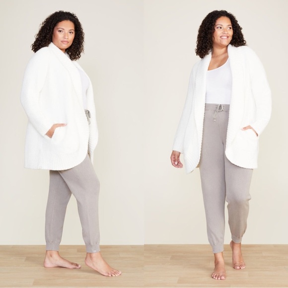 Barefoot Dreams CozyChic Diamond Circle Shawl Cardigan in Pearl White 3X NEW - Picture 1 of 6